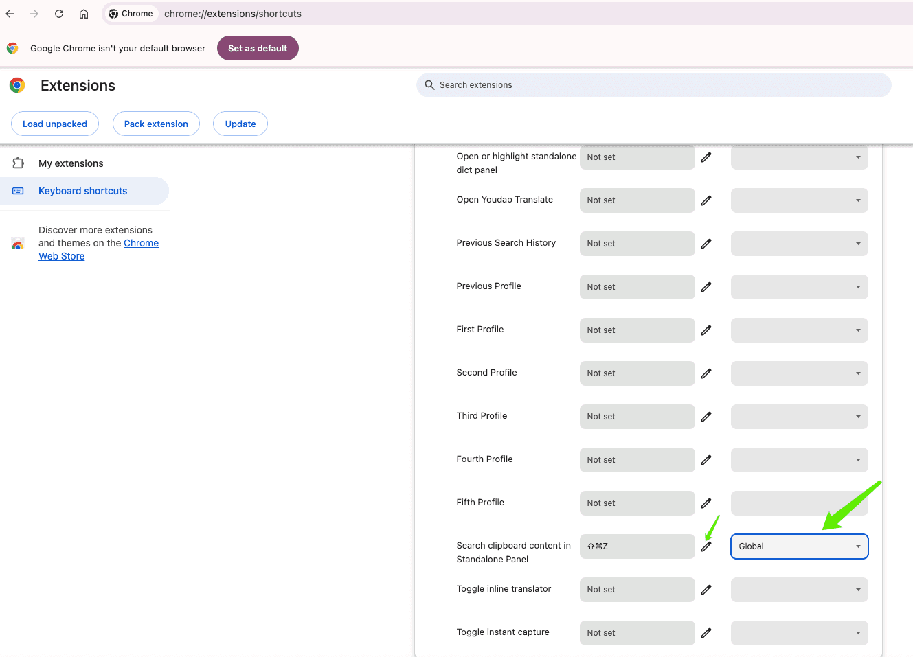 Set Global Shortcut