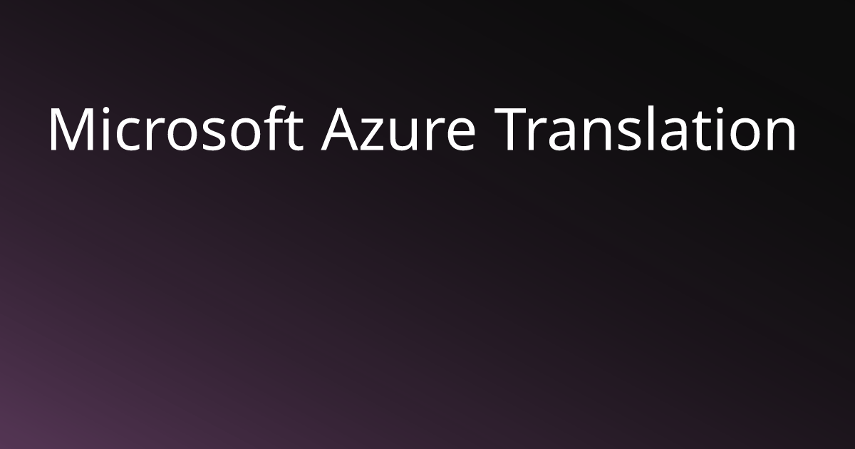 Microsoft Azure Translation